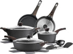 Cookware Sets, Pots and Pans Set Non stick, 14-Piece Induction Cookware, Non toxic Healthy Non Stick Kitchen Cooking Set, with Frying Pans Set, PFAS PTFE PFOA PFOS Free