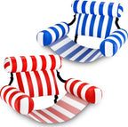 Pool Wave Pool Floats Chairs Adult, 2 Packs Heavy Duty Inflatable Swimming Pool Lounges, Fabric Floating Hammock, Kids Blow Up Pool Noodles, Lake Raft Floaties, Fun Summer Outdoor Water Party Game